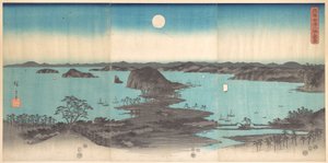 Panorama of the Eight Views of Kanazawa under a Full Moon by Utagawa Hiroshige