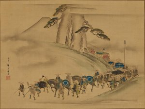 Procession Taking an Offering of Horses to the Emperor by Utagawa Hiroshige