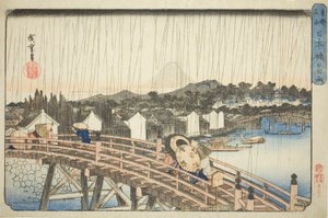 Rain at Nihonbashi Bridge, from the series 
