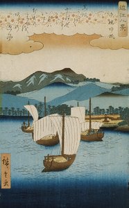 Returning Sails at Yabase by Utagawa Hiroshige