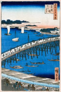 River Bank at Ryogoku Bridge One Hundred Famous Views of Edo, 1856-1858 by Utagawa Hiroshige