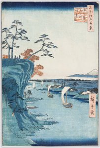 Tone River in Konodai, plate 95 from the series: One Hundred Famous Views of Edo by Utagawa Hiroshige