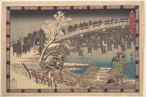 Scene I in Act XI of Chushingura by Utagawa Hiroshige
