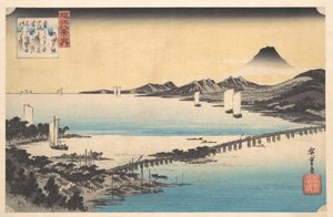 Seta Barrier. Sunset, Seta. Lake Biwa by Utagawa Hiroshige