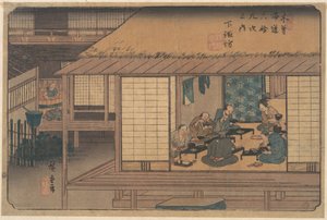 Shimono Suwa Station by Utagawa Hiroshige