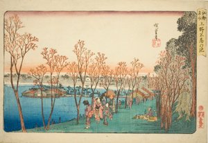 Shinobazu Pond at Ueno (Ueno Shinobazu no ike), from the series "Famous Places in Edo (Koto meisho)"
