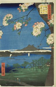 Suijin Shrine and Massaki on the Sumida River, from the series One Hundred Famous Views of Edo