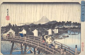 Sunshower at Nihonbashi, from the Series Famous Places in the Eastern Capital by Utagawa Hiroshige