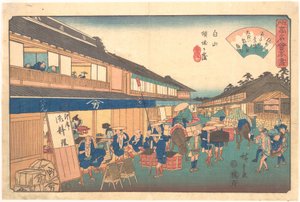 Tea House in Hakusen District by Utagawa Hiroshige