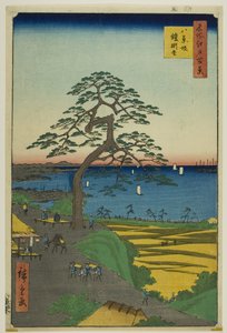 The Armor-hanging Pine at Hakkeizaka, from the series "One Hundred Famous Views of Edo" by Utagawa Hiroshige