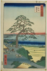 The Armor-hanging Pine at Hakkeizaka, from the series "One Hundred Famous Views of Edo" by Utagawa Hiroshige