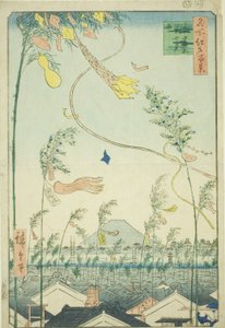 The City Flourishing, Tanabata Festival, from the series “One Hundred Famous Views of Edo”