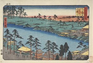 The Kumano Shrine and the Pond of the Twelve Shrines at Tsunohazu in Yotsuya by Utagawa Hiroshige