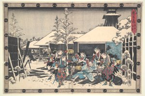 The Loyal League of Forty-seven R?nin (Ch?shingura), Act XI, No. 3: The Night Attack Moronao seized by the Ronin