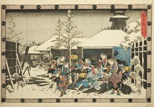 The Night Attack, Part 3: Mission Accomplished, from the series The Revenge of the Loyal Retainers by Utagawa Hiroshige