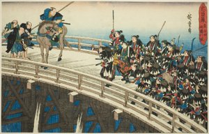 The Night Attack, Part 5: The Retreat Across Ryogoku Bridge, from the Series 