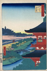The Pagoda at Zojoji Temple at Akabane, One Hundred Famous Views of Edo, 1856-1858 by Utagawa Hiroshige