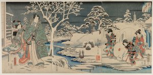 The Snowy Garden, 1854 by Utagawa Hiroshige