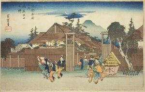 The Willow Tree at the Gate of Shimabara Pleasure Quarter, from the Series 