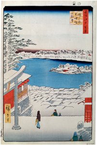 View from the Top of the Slope at the Tenjin Shrine at Yushima by Utagawa Hiroshige