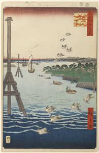 View of Shiba Coast, No. 108 from One Hundred Famous Views of Edo, 1856 by Utagawa Hiroshige
