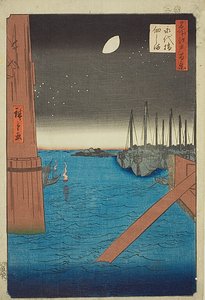 View of Tsukuda Island from Eitai Bridge, No.4 from the series "One Hundred Famous Views of Edo"
