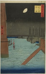 View of Tsukuda Island from Eitai Bridge, from the series "One Hundred Famous Views of Edo" by Utagawa Hiroshige