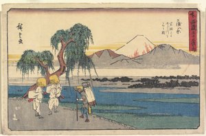 View of the Fuji River Seen from Iwabuchi in Kanbara by Utagawa Hiroshige