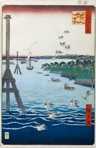View of the Shiba Coast One Hundred Famous Views of Edo, 1856-1858 by Utagawa Hiroshige