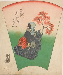 Visitor from Yase in Kyoto, section of a sheet from the series "Pictures of the Fifty-three Stations of the Tokaido Road"