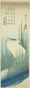 White Heron and Brushes by Utagawa Hiroshige