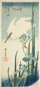 White Heron and Iris by Utagawa Hiroshige