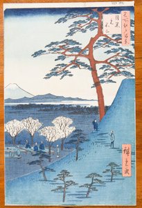 View from Meguro to the True Mount Fuji - Meguro Moto-Fuji, Plate 25 from the Series: One Hundred Famous Views of Edo by Utagawa Hiroshige