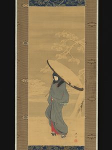 Woman Walking in the Snow by Utagawa Hiroshige