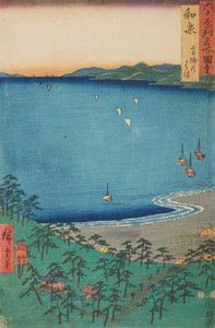 Takashi Beach in Izumi Province, Plate 4 from the series: Views of Famous Places in the Sixty-odd Provinces by Utagawa Hiroshige