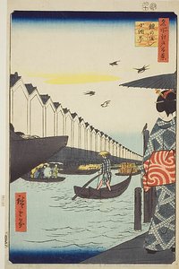 Yoroi Ferry, Koami-cho, No.46 from the series "One Hundred Famous Views of Edo" by Utagawa Hiroshige