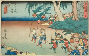 Yoshida—No. 35, from the series "Fifty-three Stations of the Tokaido," also known as the Reisho Tokaido