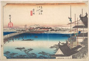 Yoshida, Toyokawa Bridge by Utagawa Hiroshige