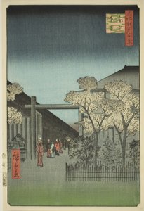 Yoshiwara Licensed Quarters at Dawn (Kakuchu shinonome), from the series "One Hundred Famous Views of Edo (Meisho Edo hyakkei)"