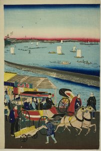 Picture of the Steam Engine Railway in Yatsuyama, Tokyo by Utagawa Hiroshige III