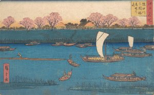 Sumidagawa Mimeguri Hana Zakari no Kei by Utagawa Hiroshige II