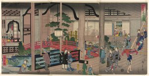 The Interior of the Gankiro in Yokohama by Utagawa Hiroshige II