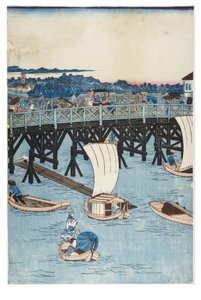 Famous Places in Tokyo, True View of Ryogoku Bridge