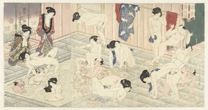 Bathhouse in Hakone by Utagawa Kunisada (I)