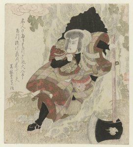 Man with Axe Stepping Out of a Tree by Utagawa Kunisada (I)
