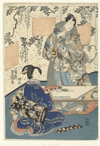 Prince Genji and Court Lady by Utagawa Kunisada (I)