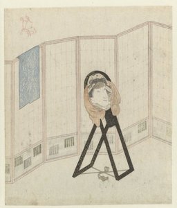 Mirror by a Room Divider by Utagawa Kunisada (I)