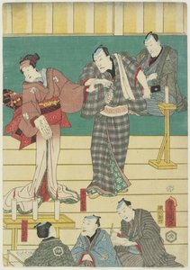 Rehearsal of a Kabuki Play, September 1860 by Utagawa Kunisada