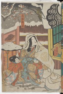(Scene from a Kabuki Play of a Yoshitsune Story) by Utagawa Kunisada