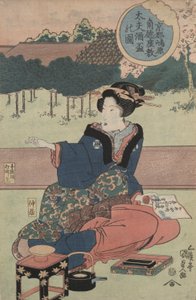 Courtesan with Sake Cup by Utagawa Kunisada
